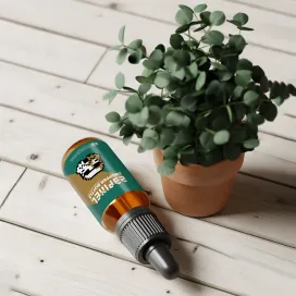 Amber Glass Dropper Bottle With Eucalyptus Plant 07